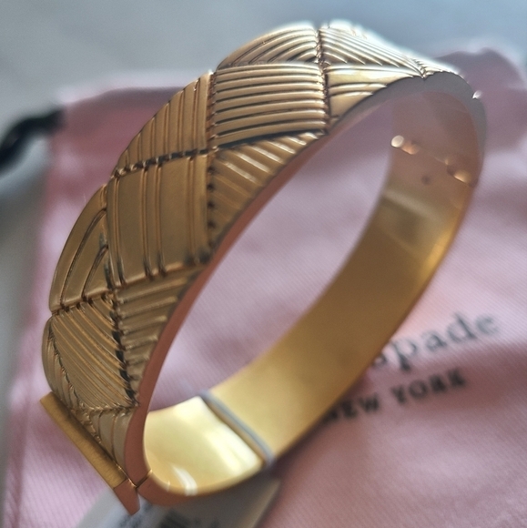 kate spade NEW YORK Patchwork Bangle, Gold-Plated, NWT - Picture 15 of 16